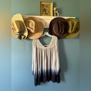 Free People Dip Dye Ombré Long Sleeve Tunic blouse top sz large